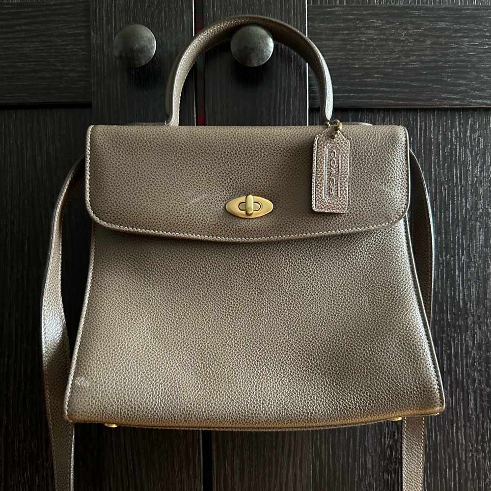 Vintage Coach Top Handle Crossbody Leather Bag
